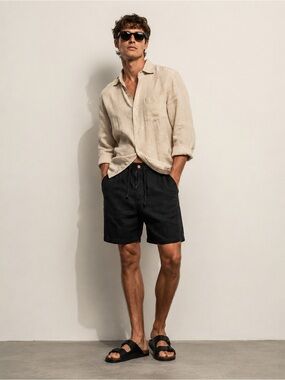 Tristan & America Men’s Black Drawstring Shorts Size 36 Casual Summer Shorts